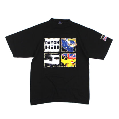 Formula 1 Vintage Black T-Shirt 1998 Damon Hill Team Wear (M)