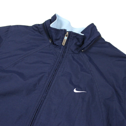 Nike Navy Jacket by Nike, 2000s Tag, Back Print Spell Out (W-L)
