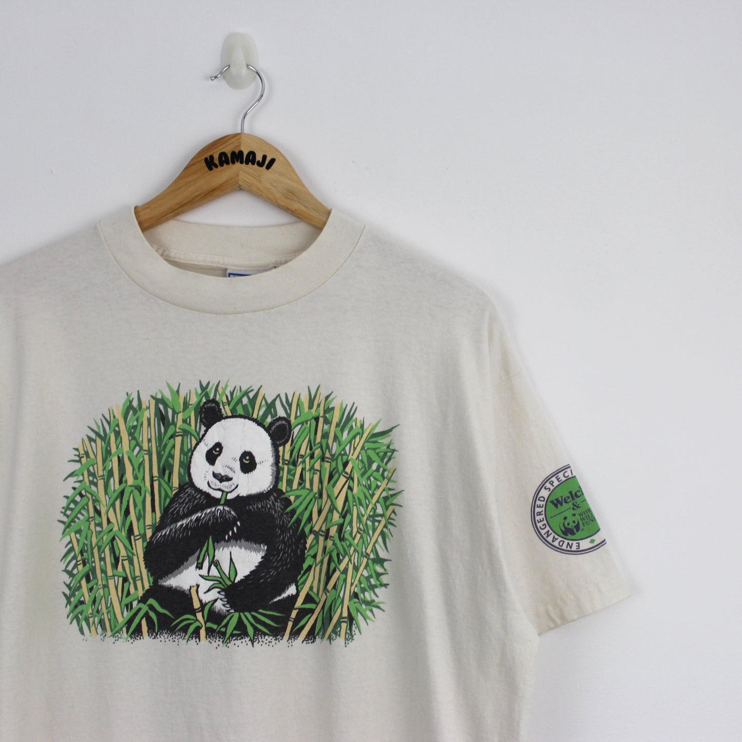 Panda Bear WWF Vintage Single Stitch T-Shirt 1990s Endangered Species Collection (XL)