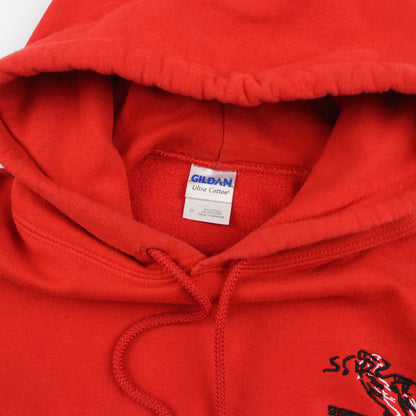 Supreme Fitness Red Pullover Hoodie, Gildan Tag (M)