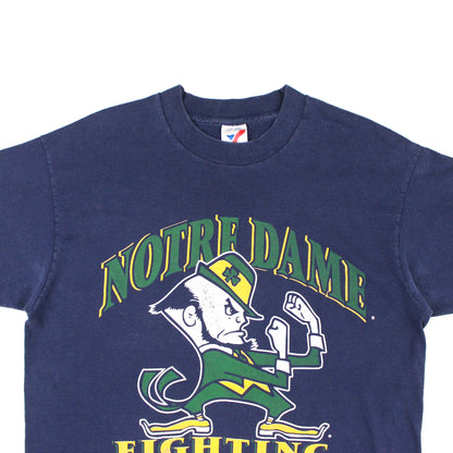 Notre Dame Fighting Irish Navy Single Stitch T-Shirt, Artex Sportswear Tag (L)