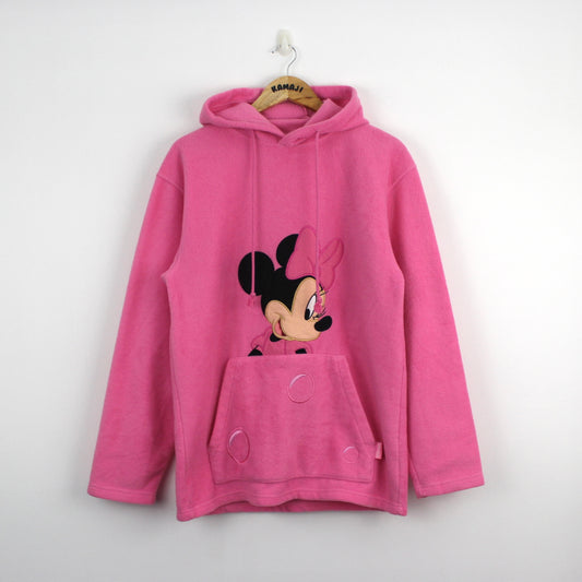 Minnie Mouse Pink Fleecy Pullover Hoodie, Disneyland Paris Tag (M)