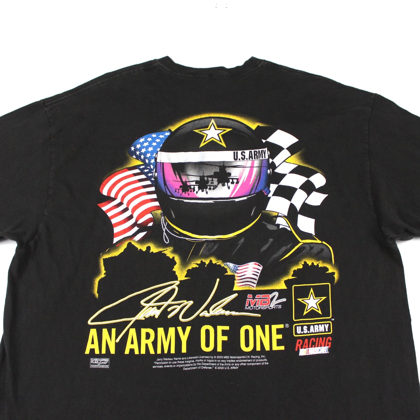 NASCAR US Army T-Shirt, 2003, Hanes Beefy Tag (XXL)