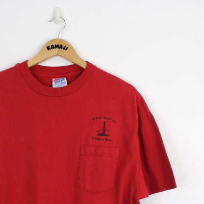 Vintage Red Single Stitch T-Shirt, Hanes Tag (XL)