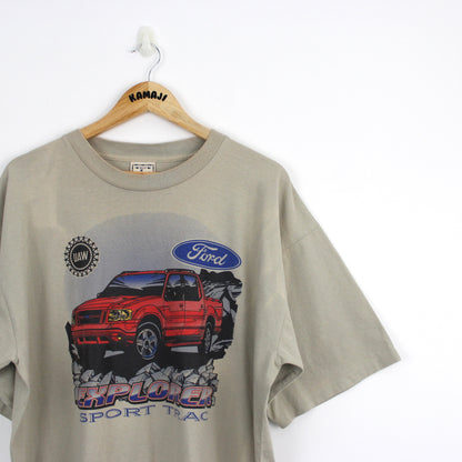 Vintage Ford Single Stitch T-Shirt Alore Tag Ford Explorer Sport Trac Print (XL)