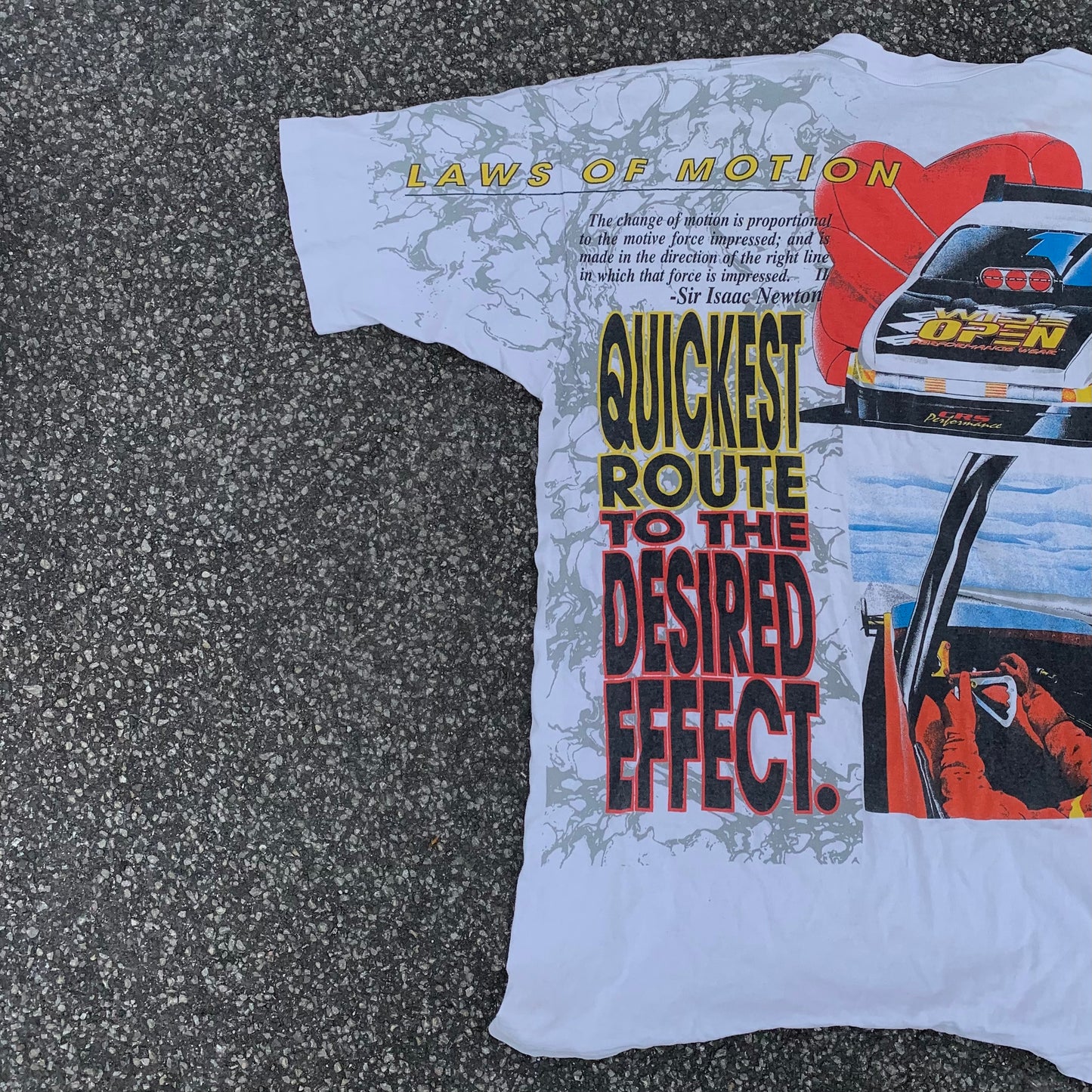 1995 Single Stitch Racing T-Shirt, Fruit of the Loom Label, AOP Back (XXL)