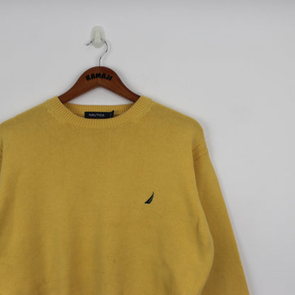 Yellow Knitted Jumper by Nautica, 100% Cotton (M)