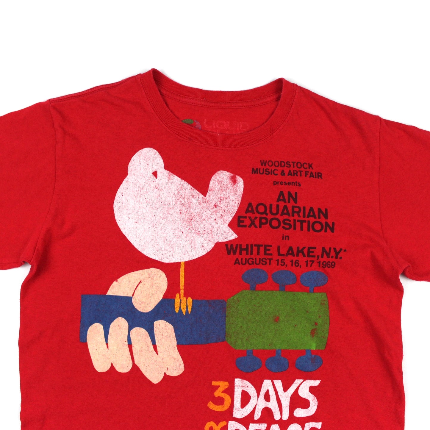 Woodstock Red T-Shirt, Liquid Blue Printed Label, 2013 (S)
