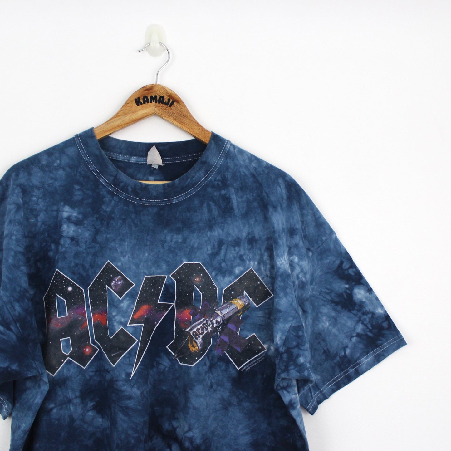 AC/DC Stiff Upper Lip World Tour T-Shirt, 2000, Jt’s Tag, Space Print Tie-Dye (XL)