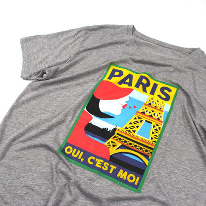Paris Souvenir Grey Single Stitch T-Shirt (M)