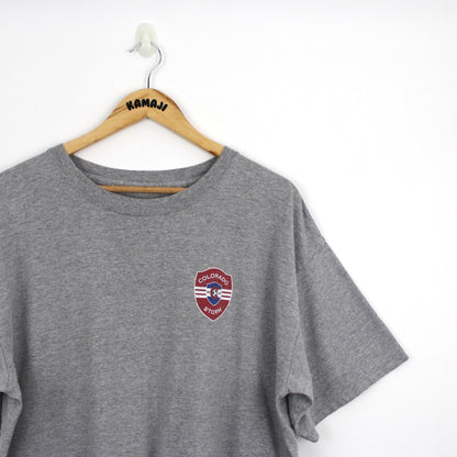 Adidas Colorado Storm Grey Soccer T-Shirt, Sweet Back Print (L)