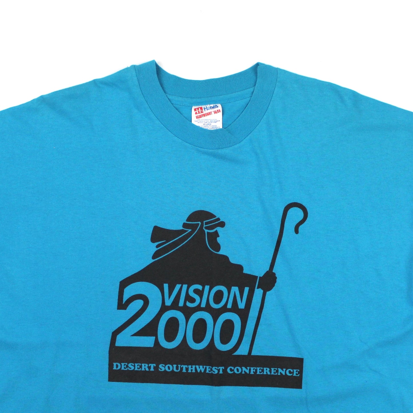Vintage Hanes Single Stitch T-Shirt, Vision 2000 Desert Southwest Conference (XXL)